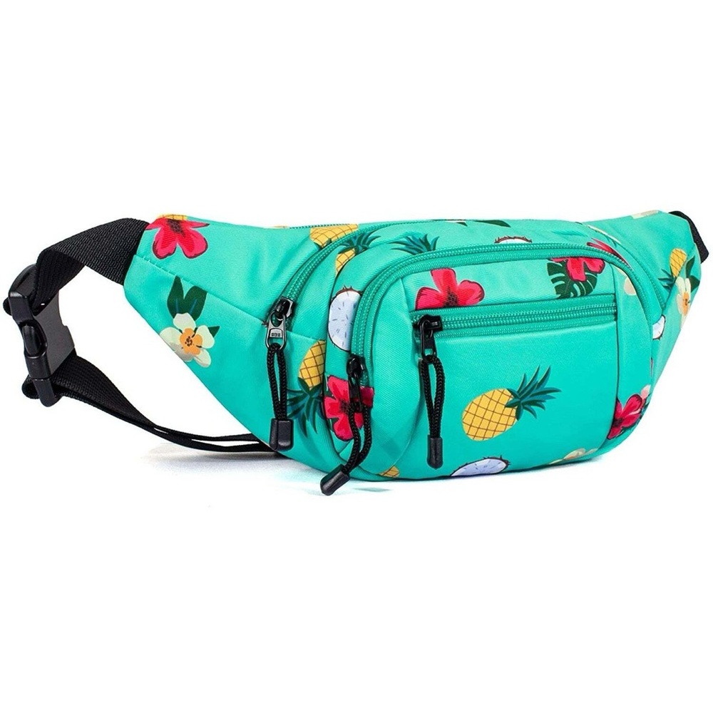 Tropical Print Teal Fanny Pack NWOT